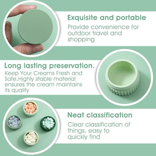 Oruola 4 Pcs Travel Pots,Silicone Travel Pots for Toiletries,Small Silicone Travels Containers,with Lids,for Hand Cream, Body Lotion & Toiletries, Squeeze Bottles for Travels — view 3