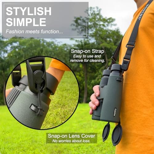 Hontry High Power 10x42 Binoculars for Adults Bird Watching (Green) — view 3