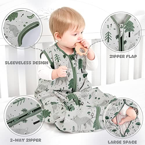 Yoofoss Baby Sleeping Bag 0.5 Tog - 0-6 Months 3 Pack Summer Sleeping Bag Baby 100% Organic Cotton Sleep Sack for Newbron Infant Toddler — view 6