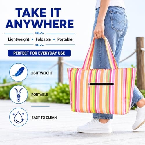 HOMESHOPA Insulated Picnic Cooler Bags, Pink Wide Open Insulated Lunch Bags, Water-Resistant Thermal Leakproof Tote Bag, Portable Reusable Cool Bag for Men Women — view 6