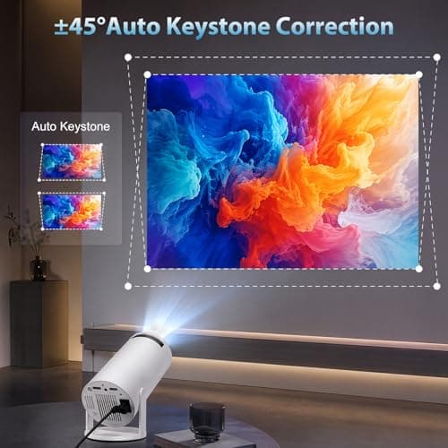 M.J COMFY-LIFE Mini Projector, Short Throw Projector 4K Supported, Bluetooth Projector with WiFi 5 & YouTube, Auto Keystone, Outdoor Movie Proyector for Bedroom Garden Wall — view 5