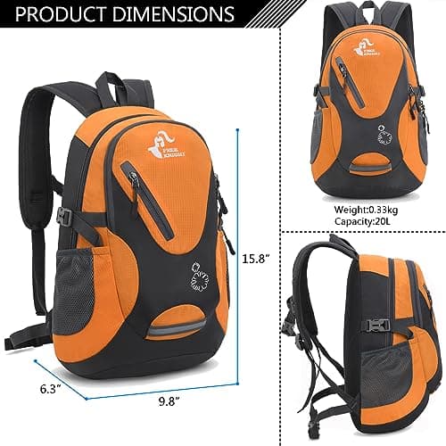 Bseash Small 15-20L Outdoor Hiking Backpack, Lightweight Waterproof Travel Daypack for Kids Girls Boys Camping Cycling Riding — view 2