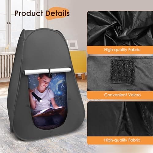 Neulriscn Sensory Tent, Pop Up Tent for Autism Kids, Calming Down Sensory Den for Autistic Children, Blackout Calm Corner for Anxiety Relief with Travel Carry Bag, Play and Relax Black Out Corner — view 5