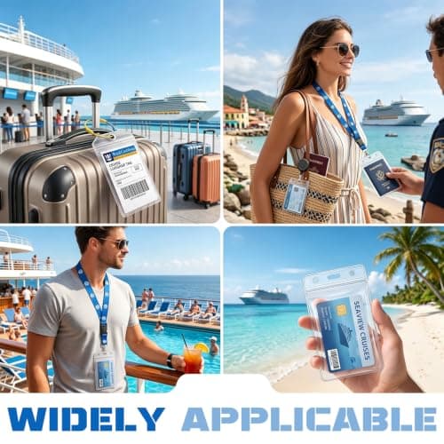 8 Pack TUI Cruise Luggage Tag Holder with Cruise Lanyards — view 6