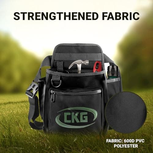 CKG Metal Detecting Finds Bag Waist Digger Pouch Tools Bag for Pinpointer, Metal Detecting Pouch Portable Multifunctional for Metal Detector Accessories, Black — view 5