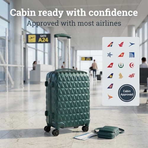 CMY Suitcase 20 Inch Cabin Hard Shell Lightweight ABS Carry-On Luggage — view 4