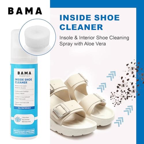 Bama Inside Shoe Cleaner for Leather Footbed and Insole - Inner Sole Cleaning Lotion with Aloe Vera and Sponge Applicator - Sandal Care for All Materials, 75ml — view 2