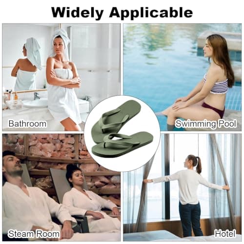 Aomig Unisex Flip Flops Ladies Girl Men Flatform Beach Flip-Flop Slim Rubber Flip Flops Women's Yoga Mat Comfortable Beach Platform Sandals Slip-Resistant Flat Flip Flops(Grass Green-UK Size-9-10) — view 2