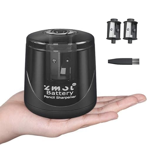 ZMOL Electric Pencil Sharpener, 2 Spare Blades & Brush, Black
