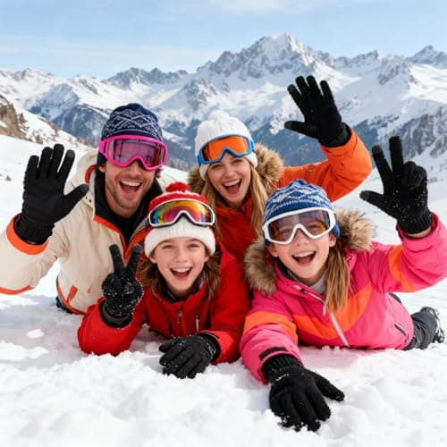LXEASYGO 6 Pairs Winter Unisex Thermal Gloves Touch Screen Knitted Warm Magic Gloves for Outdoor Skiing Walking Running — view 6