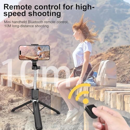 Selfie Stick, 130cm Phone Tripod, 4-in-1 Selfie Stick Tripod — view 6