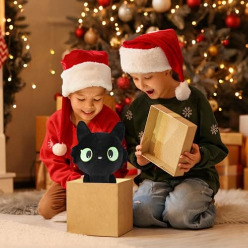 Alaoo Cute Neck Pillow, Deformable U-shaped Pillow with Animal, 2-in-1 Deformable Neck Pillows Play Companion for Adults, Kids, Children in Home, Office, Camping, Travelling, Sleeping, Black Cat — view 6