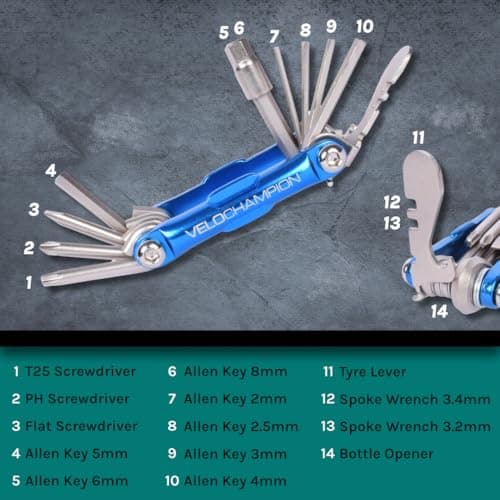 VeloChampion 14in1 Mini Bike Multi Tool Kit with Neoprene Storage Case — view 2