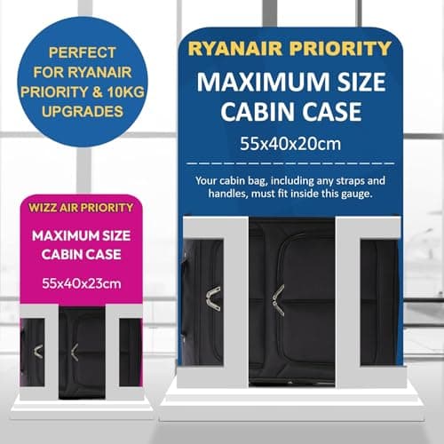 Aerolite Expandable 55x40x20cm to 55x40x23cm Ryanair Priority Max Super Lightweight Carry On Hand Cabin Luggage Suitcase 55x40x20 55x40x23 with 2 Wheels, Approved for Jet2 British Airways & Many More — view 4