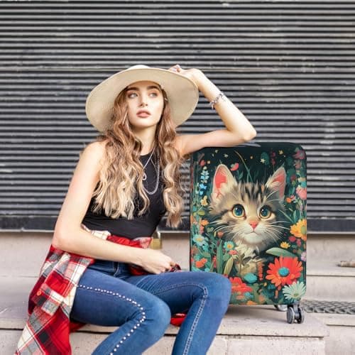 Chostky Luggage Cover for Suicase, Washable & Stretchable Suitcase Cover, Approved Travel Baggage Covers, Personalized Suitcase Protectors Accessories Baggage Covers (Style 5, L(26-28 Inch)) — view 5