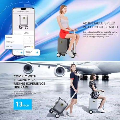 Electric Rideable Suitcase with App Control and Removable Battery for Travel Convenience — view 5