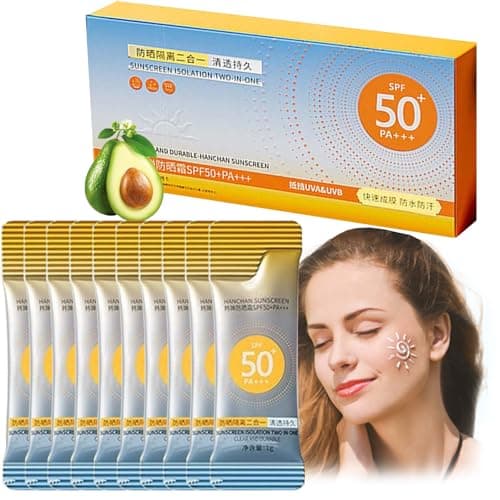 50 Pack Mini Sunscreen Travel Size SPF 50+, Sachets, Ultra Light UV Protetion, Waterproof & Long Lasting Mini Sun Cream Sunscreen for Face and Body, Non-Greasy 50g (1)