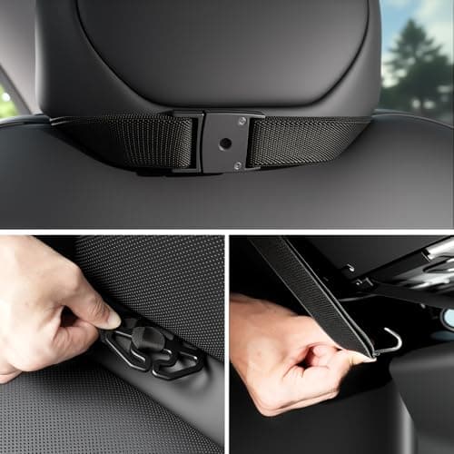 2 Pack Seat Back Protector for Kids, Car Kick Mats Back Seat with Organizer — view 5