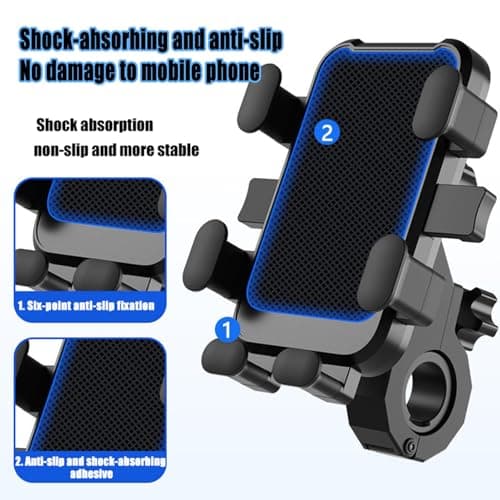 JINGDA Motorcycle Phone Mount for Vespa GTV,Vespa GTS (300cc HPE, Super 300cc HPE), Shockproof, Motorbike Phone Holder, Bike Phone Holder, E-Scooter Bicycle Handlebar Cradle,Rearviewmirrorstyle — view 3