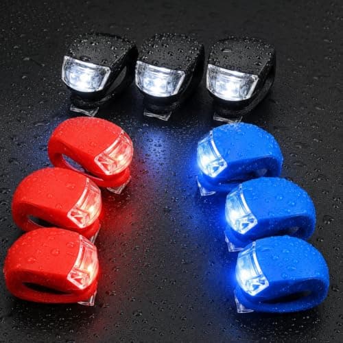 Bike Lights Front & Back 9 Pack,LED Waterproof Bicycle Light Set for Night — view 5