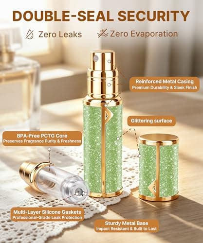 SVIFETEX PA06 5ml travel perfume atomisers refillable bottle, Green Gold — view 2
