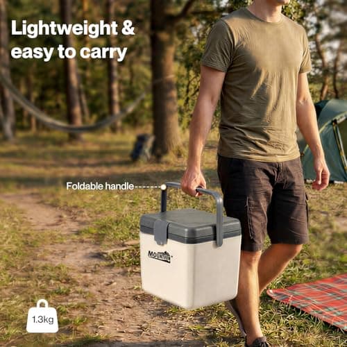 Mountview 6L Cool Box Small with Ice Pack, Insulated Lunch Cooler Box, Leakproof Seal, Heavy Duty Portable Cooler for Work, Travel & Picnics, White — view 6
