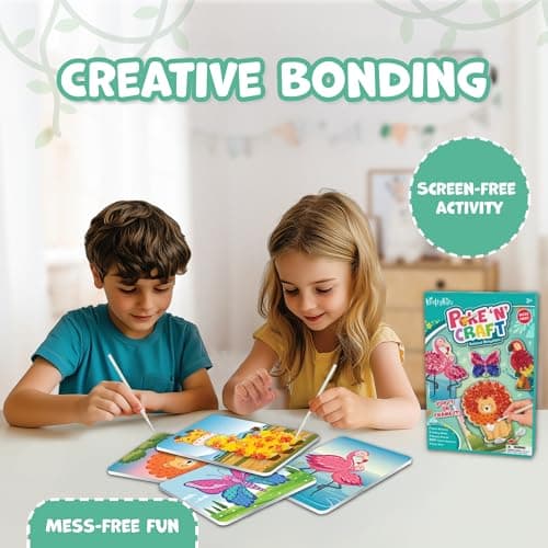 Poke in Art - Animal Kingdom, 900pc Sensory Craft Kits for Kids, Mess Free Arts and Crafts for Kids Activity Packs, Travel Activities for Kids, Boys & Girls Birthday Presents for Ages 4, 5, 6, 7, 8, 9 — view 3