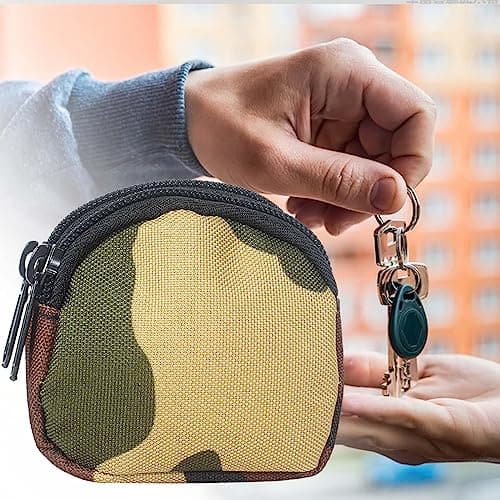 Double Layer Waterproof Coin Purse with Belt Loop,Jungle Camo — view 2