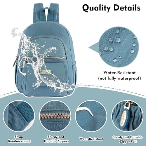 AOTIAN Mini Backpack for Women, Lightweight Sturdy Nylon Small Daypack — view 5
