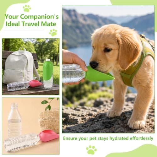 Adiwo 2Pcs Portable Silicone Pet Water Fountain, Dog Water Dispenser — view 6