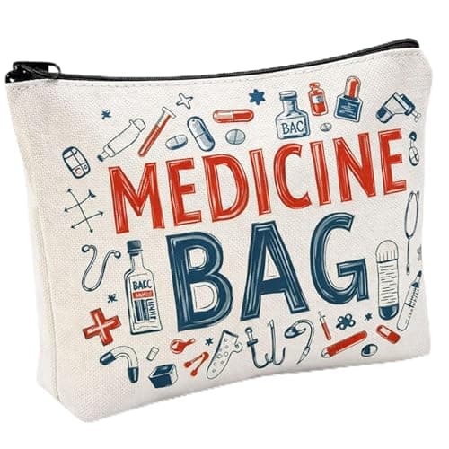 Canvas Makeup Bag with Zipper for Women - Cosmetic Organiser for Toiletries & Medicine - Travel Pouch for Home Storage - Lightweight & Durable Cosmetic Case for Daily Use or Holidays