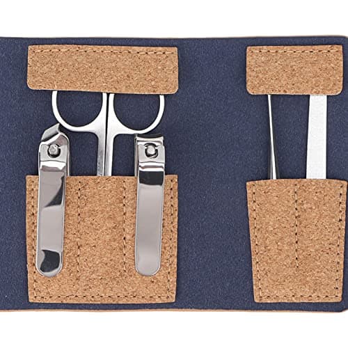 Brrnoo Cork Nail Clipper Set with Stainless Steel Blades, Beveled Edges for Dead Skin, Eyebrow Trimmer, Ear Spoon, Nail File, Manicure Kit — view 2