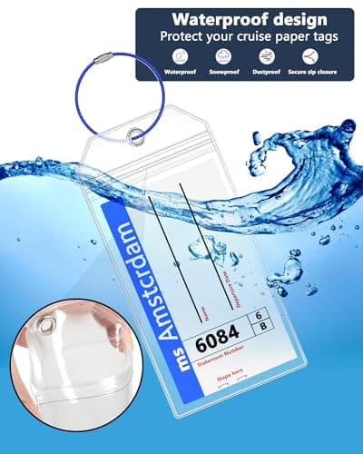 10 Pack Cruise Luggage Tag Holders, Wide Zip Seal Waterproof — view 5