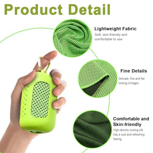 Gym Towels, 3 Pack Cooling Towel Soft Microfiber with Portable Silicone Sleeves, Breathable Instant Towels, Microfiber Soft Quick Dry Gym Towel for Sport Camping Swim Fitness(30 x 90cm, 3 Colors) — view 3