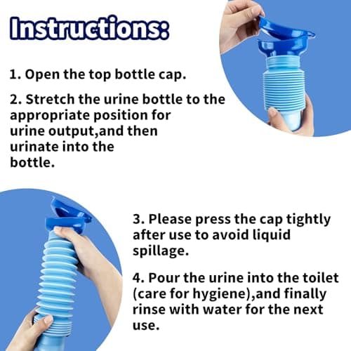 2 Pcs Shrinkable Urinal, 750ml Male Female Portable Mobile Toilet — view 5