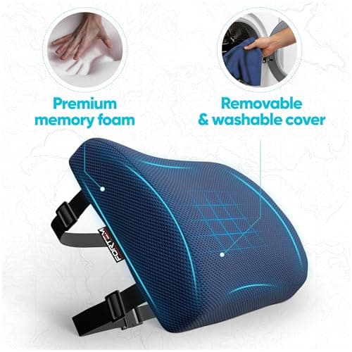 FORTEM Lumbar Support Cushion For Office Chair Back Support Pillow For Car — view 2