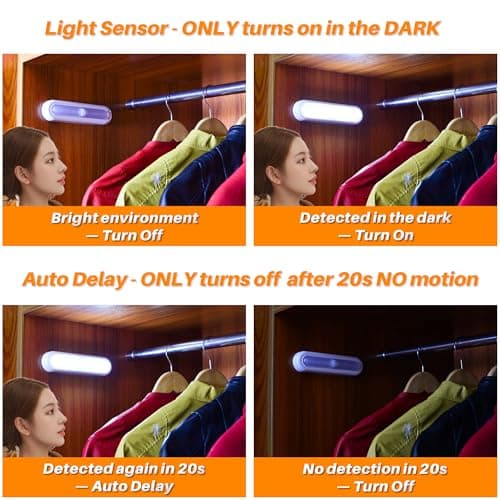 STAR-SPANGLED 7” LED Motion Sensor Lights Indoor AAA Battery, 3 Pack White — view 3