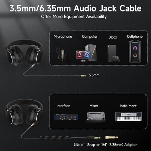 Syndesmos Professional Studio Headphones, DJ & Monitoring Headphones Wired — view 6