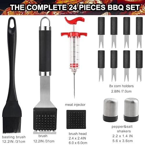 grilljoy 24Pcs Stainless Steel BBQ Tool Set in Storage Aluminum Case — view 3