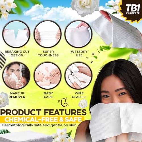 TB1 Products Luxury Towel Wipes 6 Pack – Large 25x25cm Towels – Individually Wrapped Soft Napkins for Face, Hands & Body – Hot or Cold Use for Travel, Events & Hospitality (6 Pack, Jasmine) — view 6