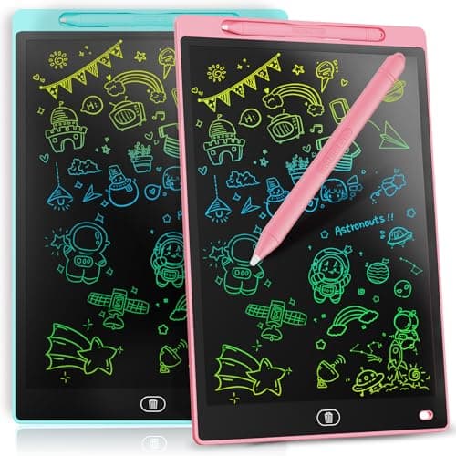 [2 Pack] Genialba 8.5 inch LCD Drawing Tablet for Kids Colorful Screen Writing Board Toddler Toys Learning Educational Stocking Fillers Kids Gifts for for 3 4 5 6 7 Year Old Boys Girls, (Pink&Blue)