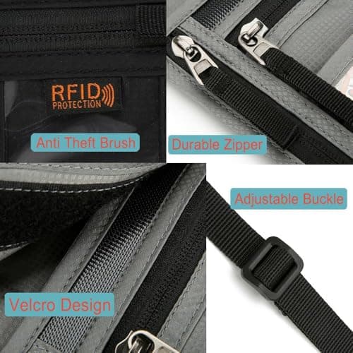 Tcdwla RFID Blocking Travel Wallet, Neck Cell Phone Holder, Travel Wallet, Waterproof Travel Wallet, Portable Travel Passport Holder, red, M — view 6