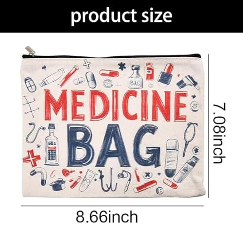 Portable Travel Medicine Bag - 22 x 18cm Large Medication Organizer Pouch - Water-Resistant Zipper Bag for Pills, Nursing Supplies & First Aid Essentials - Daily Medical Storage Pouch for Home & Trave — view 2