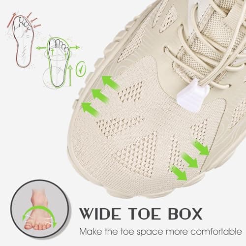 Barefoot Shoes Men Women Water Shoes Wide Lightweight Walking Shoes(New Beige,5UK) — view 2