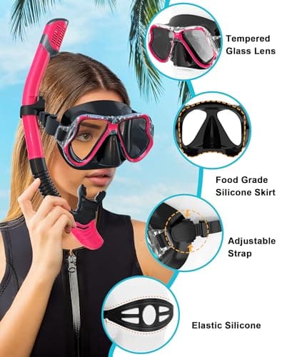 Karvipark Dry Snorkel Set, Anti-Fog Panoramic Snorkel Mask for Adults — view 5