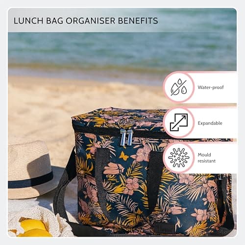 Periea Liz Insulated Lunch Bag – Cool Bag for Work, School, Travel & Picnics (Gold Leopard, Large) — view 6
