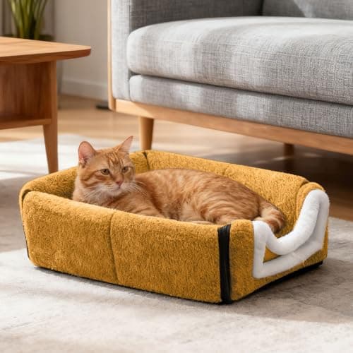Winter Heated Cat Bed with Adjustable Temperature Control Detachable Semi Enclosed Design Arched Roof for Indoor Comfort Ideal Small Medium Breed Winter Home Travel Use (B, One Size) — view 2