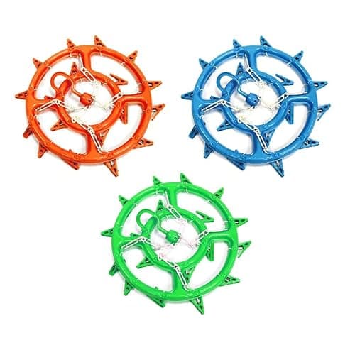 Round Clothes Hanger with 18 Hooked Pegs 32cm Washing Line Drying Rack Space Saving Laundry Organiser for Socks Underwear Small Garments Travel Home Use Plastic Clothes Airer Random Colour