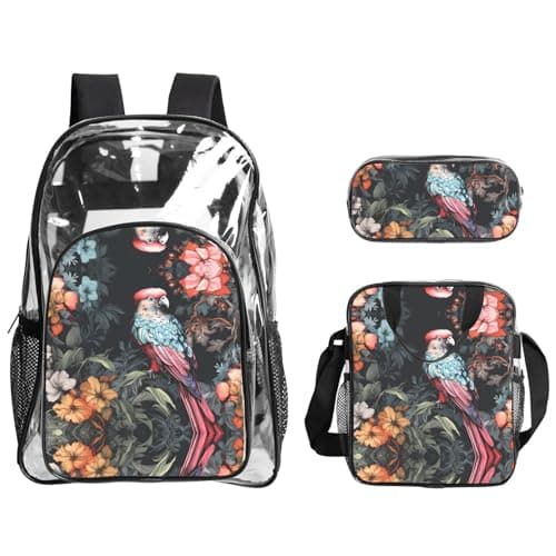 WZYCWB hummingbird of prey Patterned backpack set (lunch bag and pencil case) | Perfect for school, work, business trips, and travel.