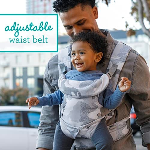 Infantino Flip Advanced 4-in-1 Baby Carrier - Ergonomic, Convertible, Face-in and Face-Out Front and Back Baby Carrier Newborn to Toddler 3.6-14.5 kg, Blue Camo — view 5